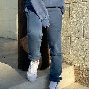 Megan Batoon Navy Blue Fleece Lined Sweatpants